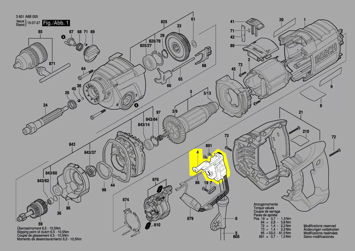 Interrupteur marche arrêt réf. 2 607 200 675 Bosch